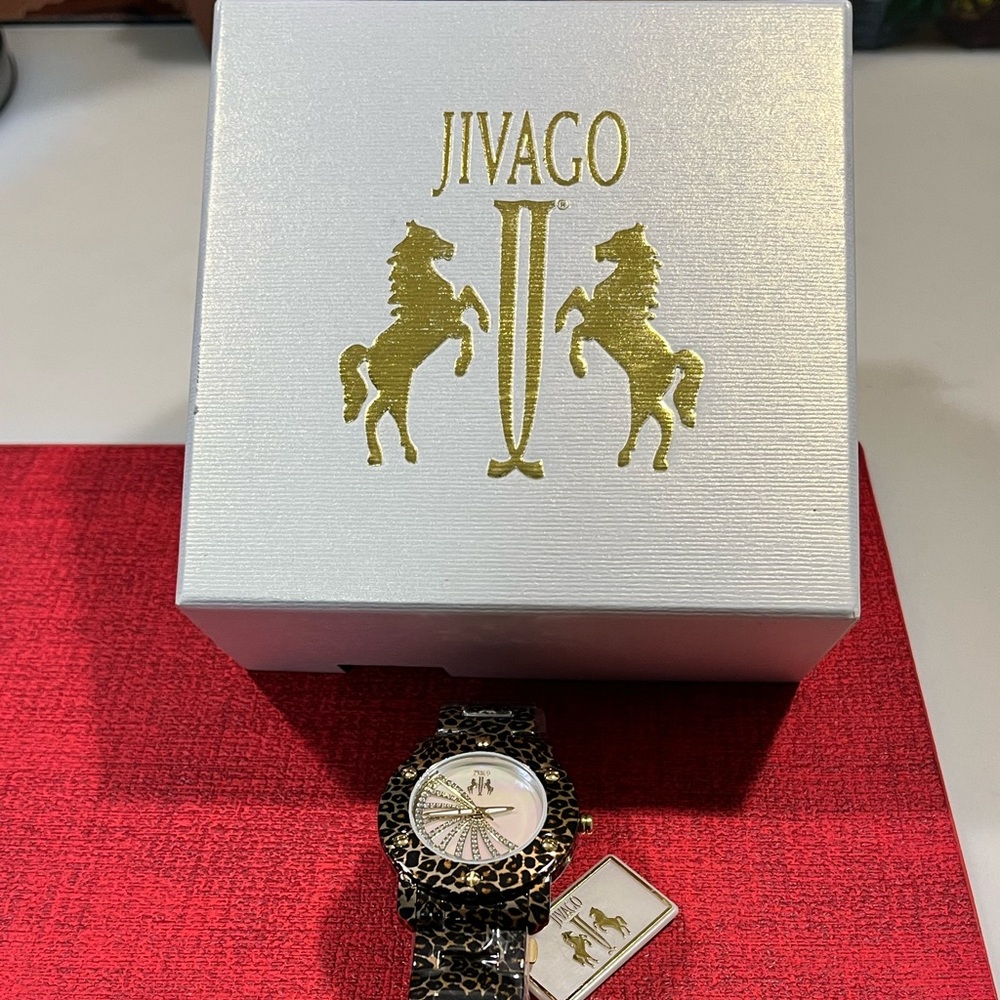 JIVAGO NIB AUTHENTIC LEOPARD & TORTOISE STYLE STAINLESS STEEL WATCH - Picture 15 of 15